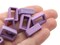 12 18mm Purple Wood Rectangle Slider Half Drilled Bead Frames
